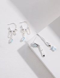 Thumbnail for Blue Topaz Hoop Statement Earrings