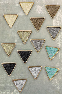 Thumbnail for Riah Fashion - Druzy Triangle Post Earrings - 7 COLORS -