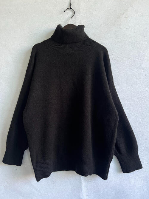 Turtleneck Long Sleeve Sweater - 1 OVERSIZE - T - 6 COLORS -