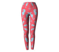 Thumbnail for Summer Ties - Seahorse Leggings - Coral Pink - 1 COLOR -