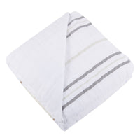 Thumbnail for Newcastle - Teddy Bear and Grey Stripe Cotton Muslin Newcastle Blanket -