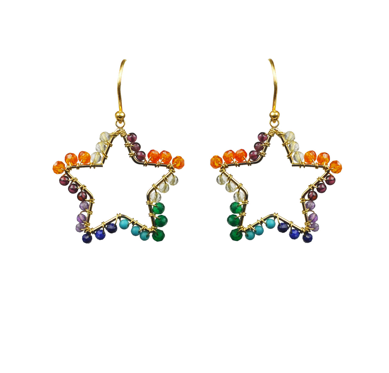 Gena Myint - Chakra Star Vermeil Earrings -