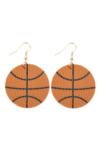 Thumbnail for Riah Fashion - Sports Leather Round Drop Earrings - 2 SPORTS