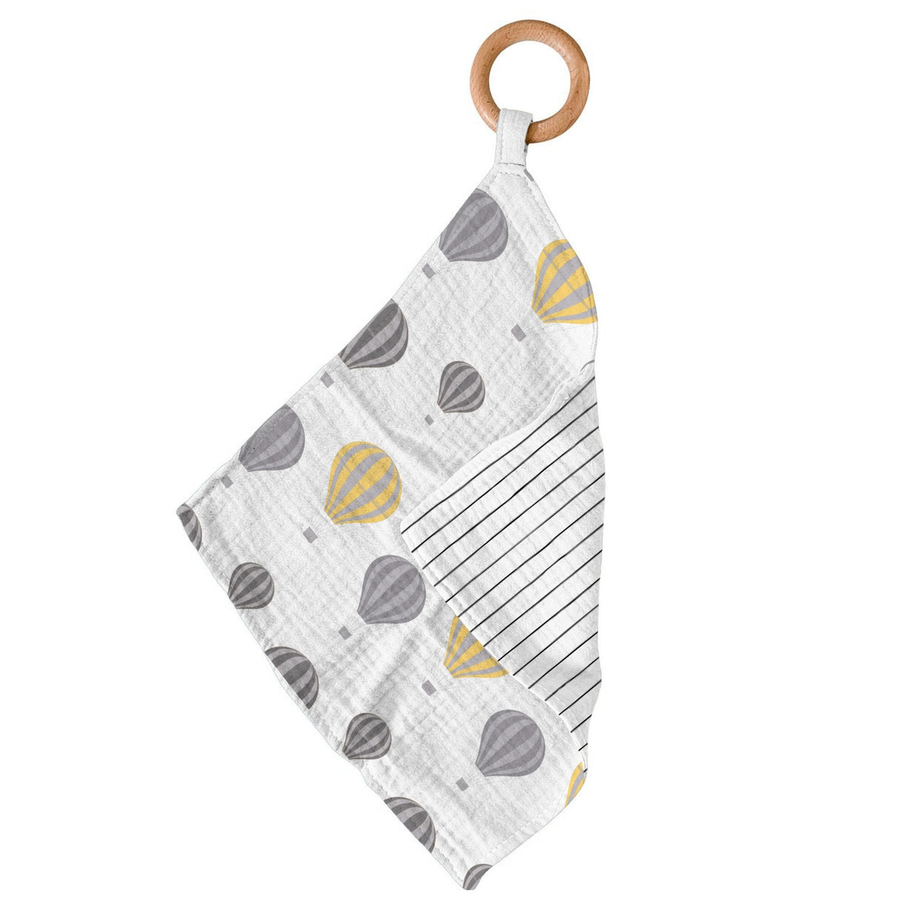 Hot Air Balloon & Pencil Stripe Bamboo Blankie Teether -