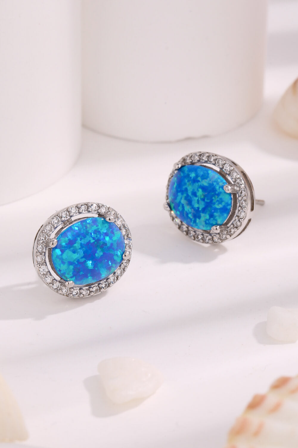 Opal Round Earrings - T - 2 COLORS -