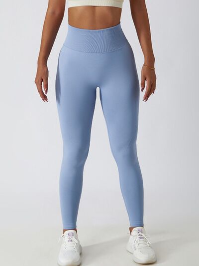 Wide Waistband High Waist Active Leggings - T - 9 COLORS -