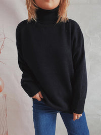 Thumbnail for Turtleneck Long Sleeve Sweater - 1 OVERSIZE - T - 6 COLORS -