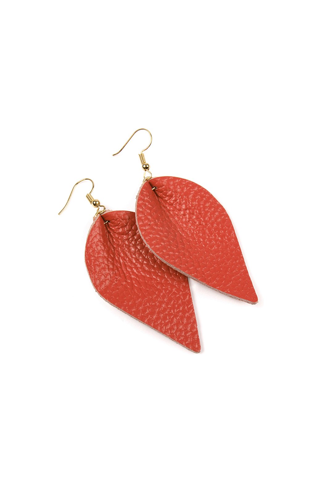 Teardrop Shape Pinched Leather Earrings - 18 COLORS -