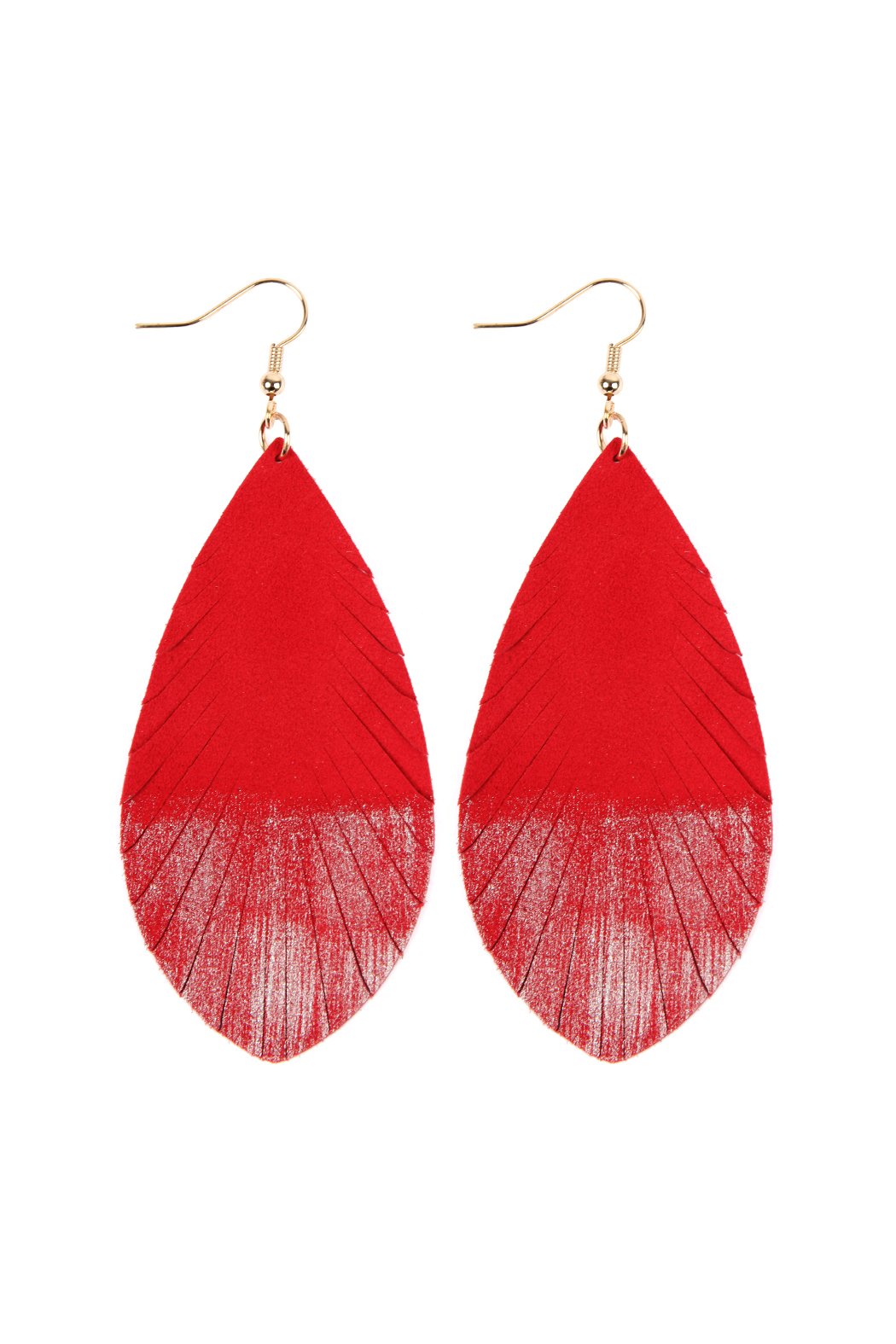 Grunge Tone Fringe Drop Leather Earrings - 12 COLORS -