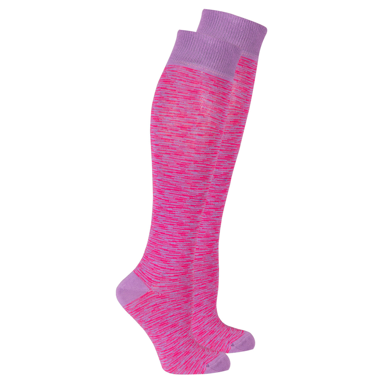 Women's Rose Grizzled Stripe Knee High Socks - 1 COLOR -