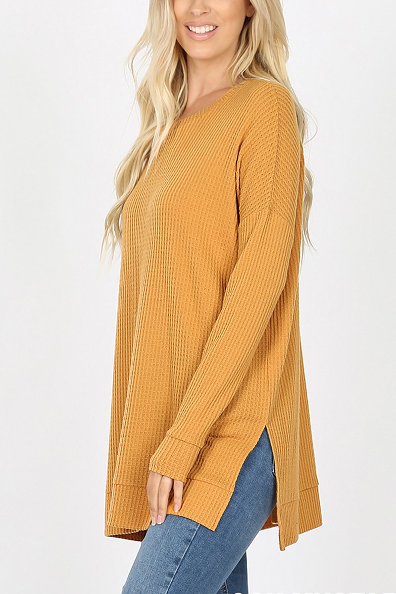 Riah Fashion - Brushed Thermal Waffle Sweater - 25 COLORS -