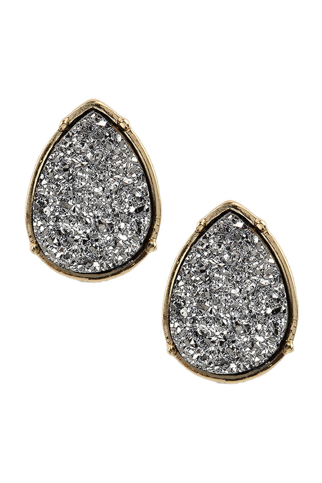 Druzy Teardrop Post Earrings - 17 COLORS -