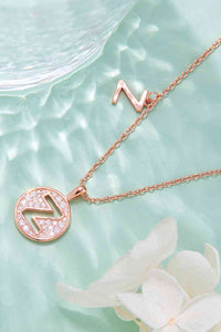 Thumbnail for Moissanite U to Z Initial Pendant Necklace