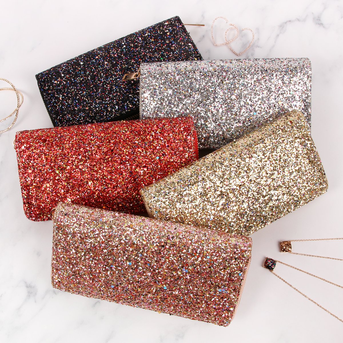 Glitter Zipper Wallet - 8 COLORS -