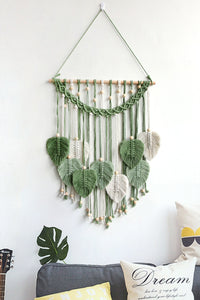 Thumbnail for Macrame Leafs & Beads & Fringe Wall Hangings - T - 2 COLOR SCHEMES -