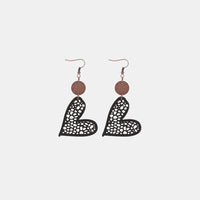 Thumbnail for Faux Leather Iron Hook Heart Earrings - T - 3 COLORS -