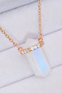 Thumbnail for Natural Moonstone Chain-Link Necklace - T - 2 FINISHES -