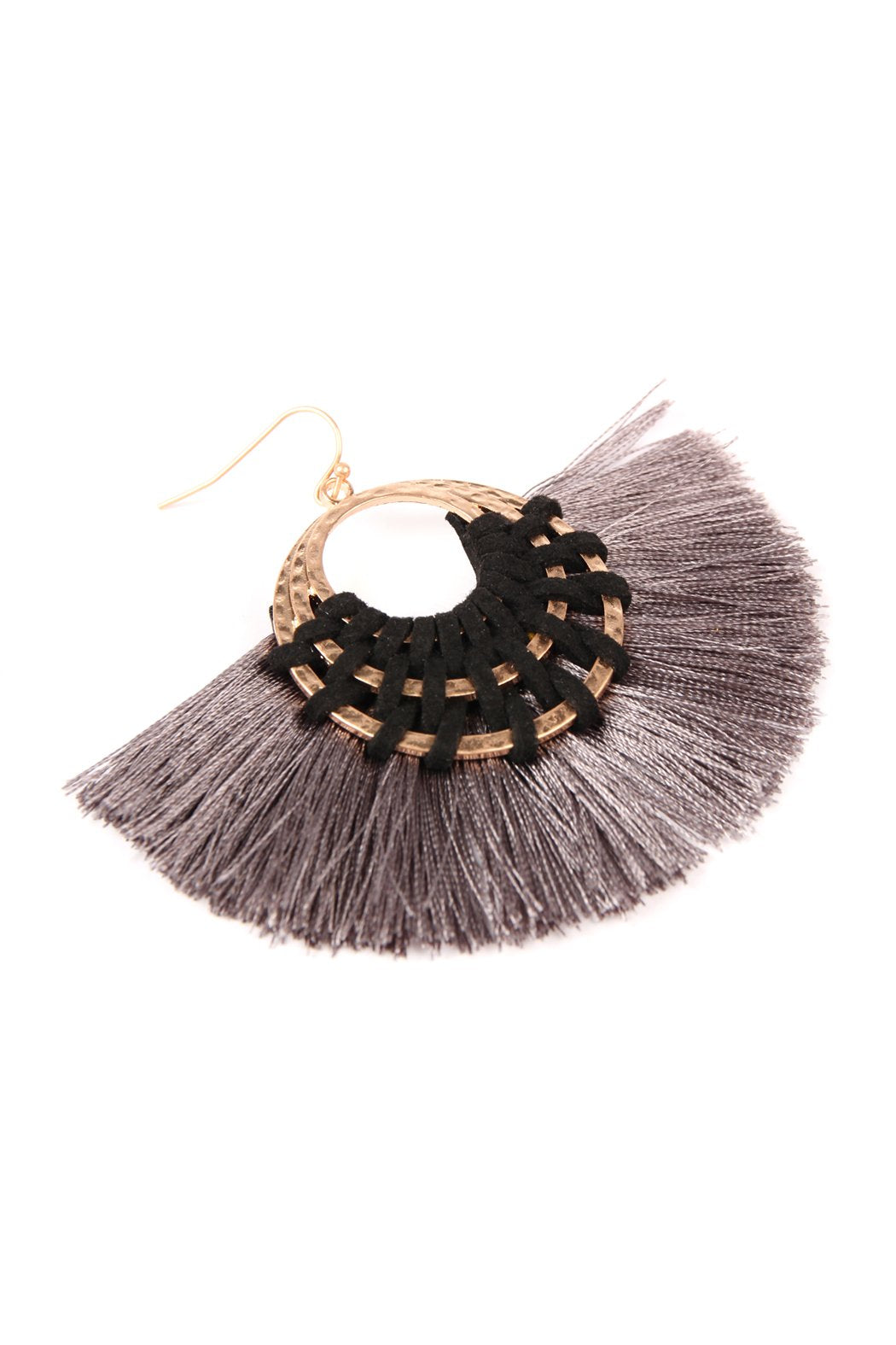 Riah Fashion - Classic Fan Tassel Earrings - 7 COLORS -