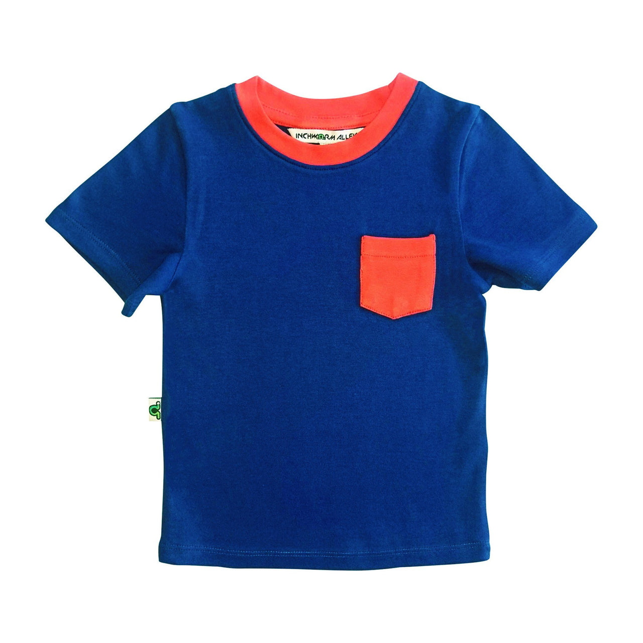 Contrast Pocket Tee - Lil Kid - Navy & Red -