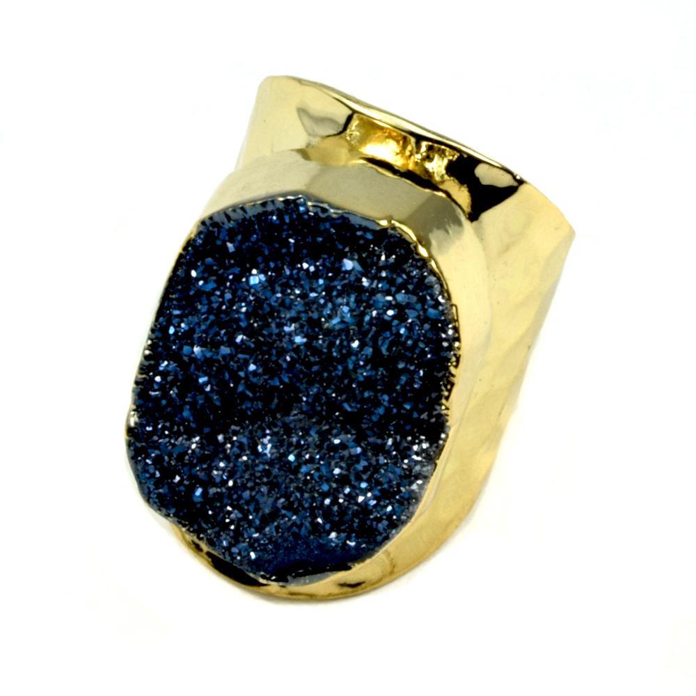 Christie Jean - Amy Druzy Statement Ring in Gold - 8 COLORS -