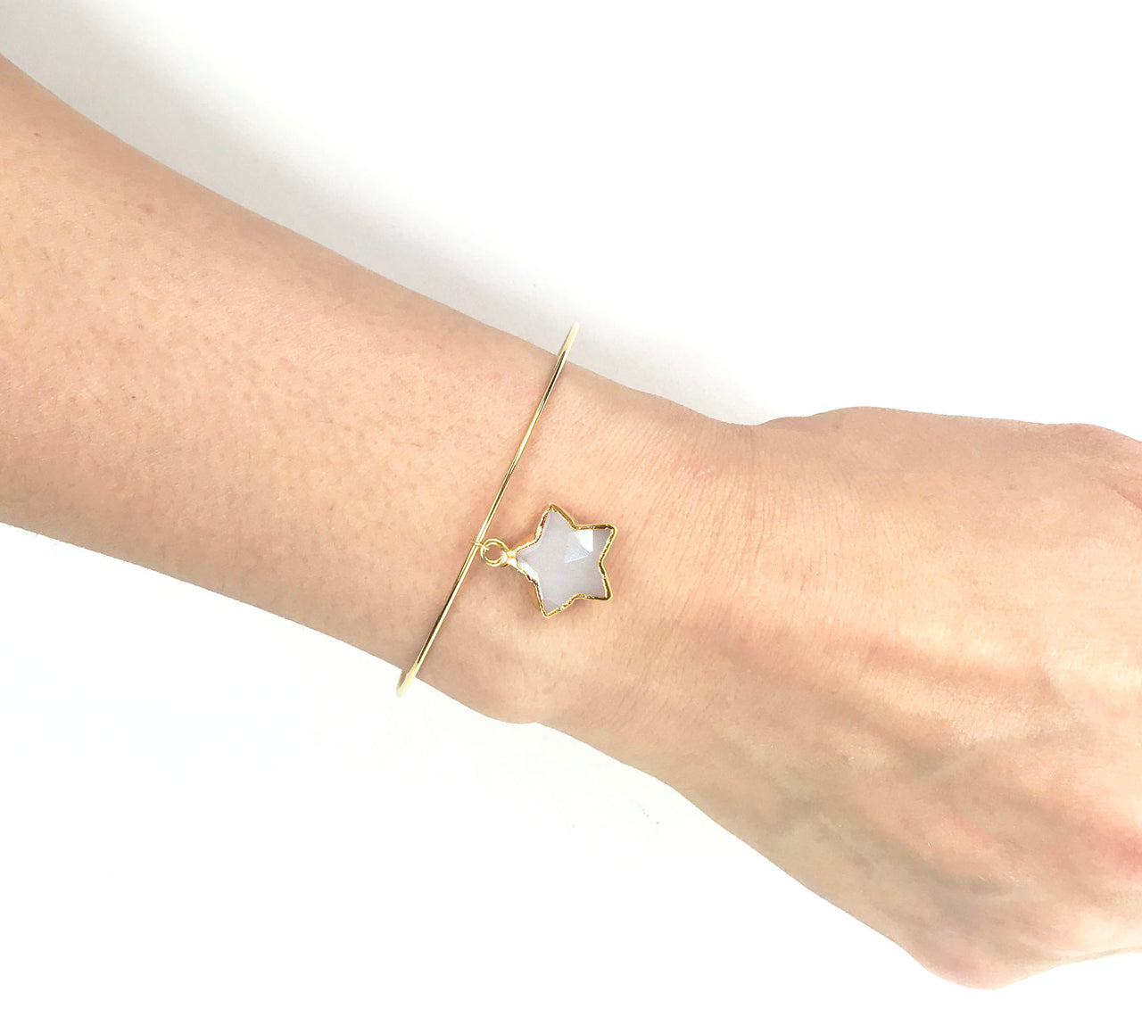 Gena Myint - Moonstone Star Adjustable Bangle Bracelet -