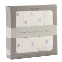 Thumbnail for Lavender Flower and White Bamboo Muslin Newcastle Blanket -