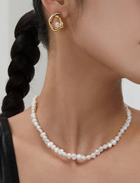 Thumbnail for Classic Freshwater Nugget Pearl Necklace