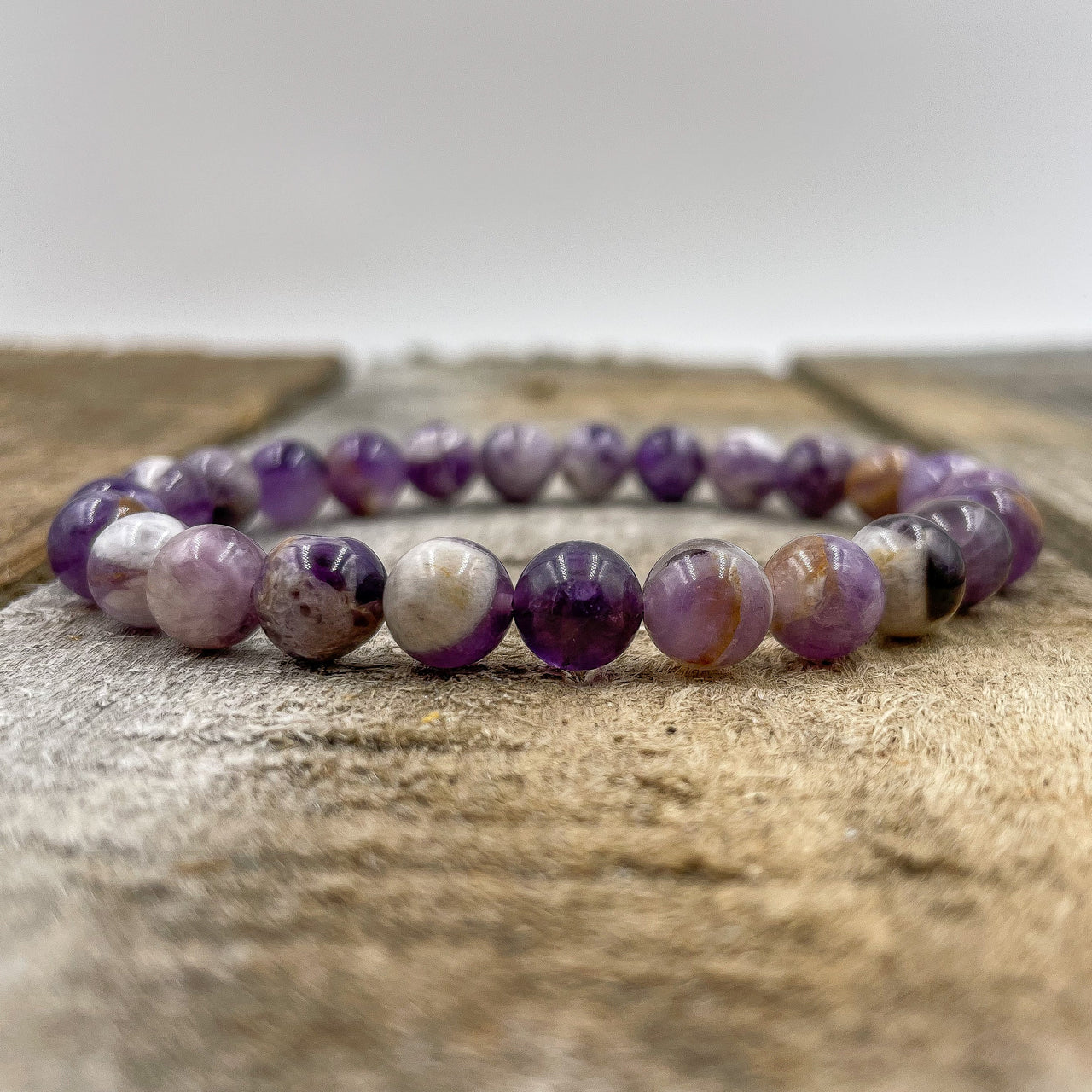 Union - Purple Amethyst Gemstone Beaded Bracelet -