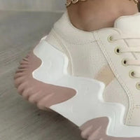 Thumbnail for Lace-Up PU Leather Platform Sneakers - T - 4 COLORS -