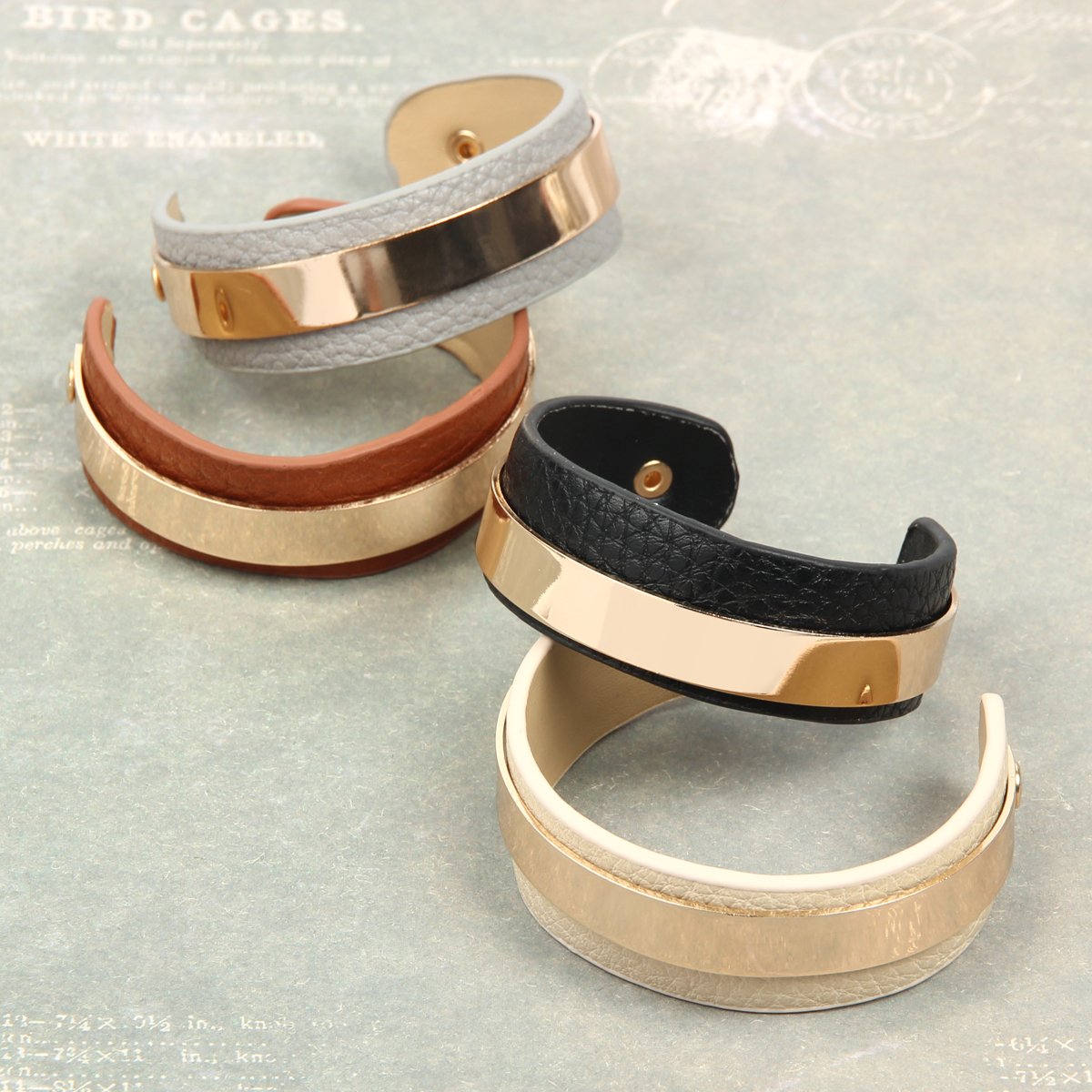 Simple Leather Cuff Bracelet - 4 COLORS -