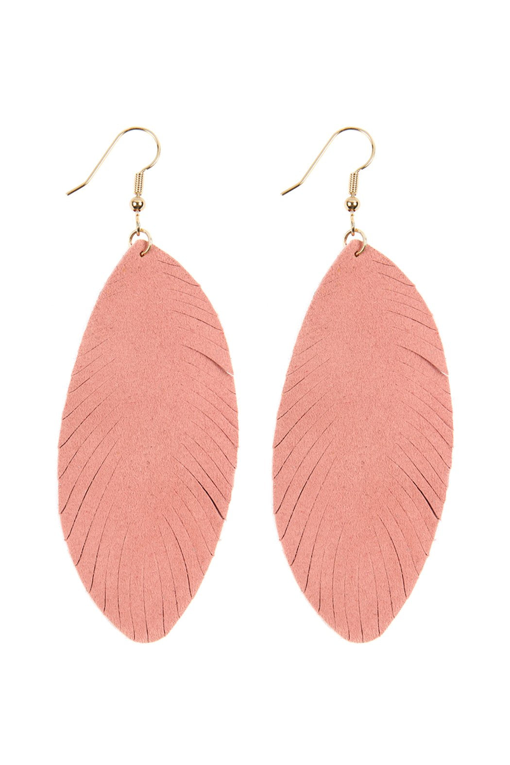 Fringe Leaf Leather Drop Earring - 8 COLORS -