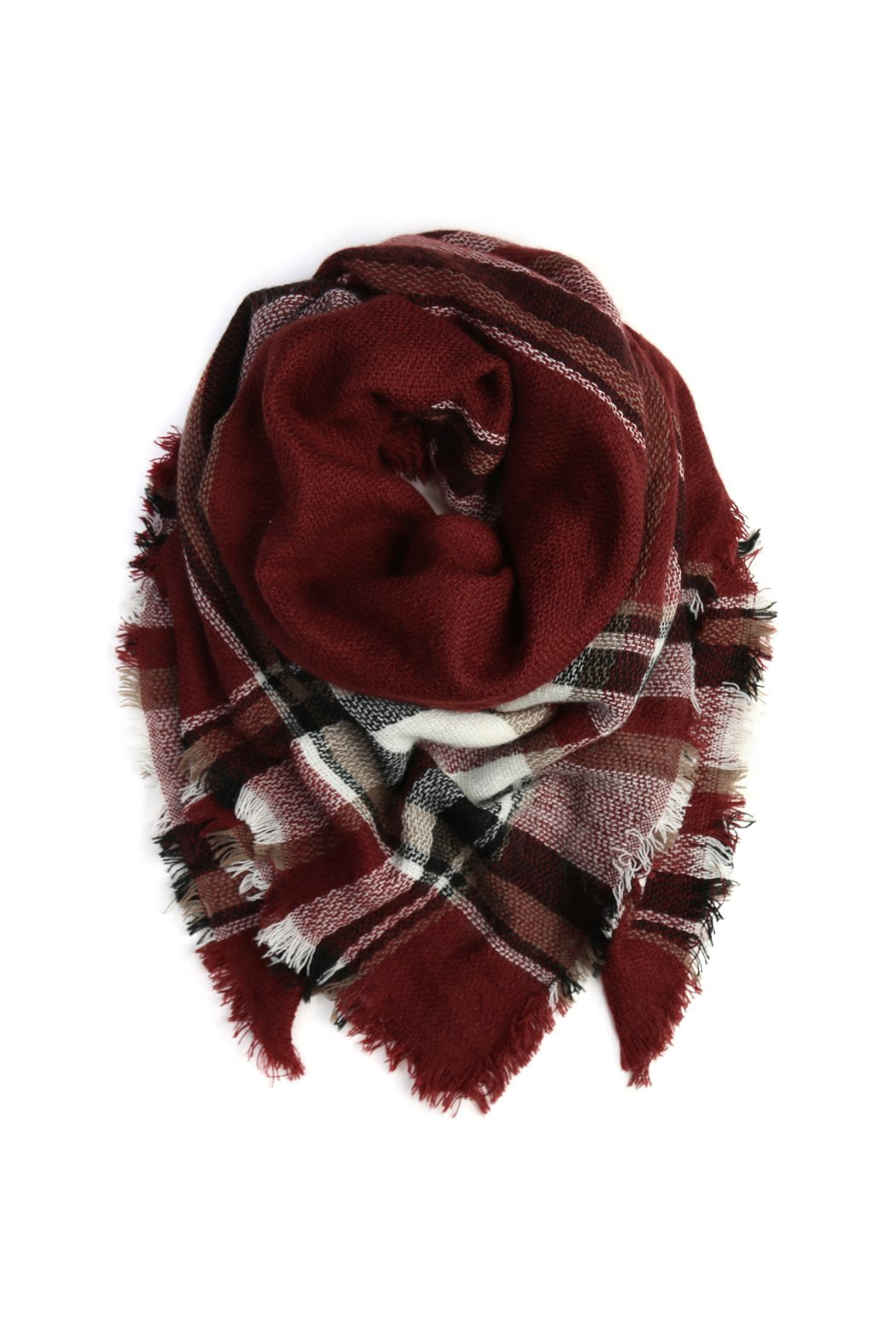 Riah Fashion - Blanket Fringed Scarf - 1 COLOR -