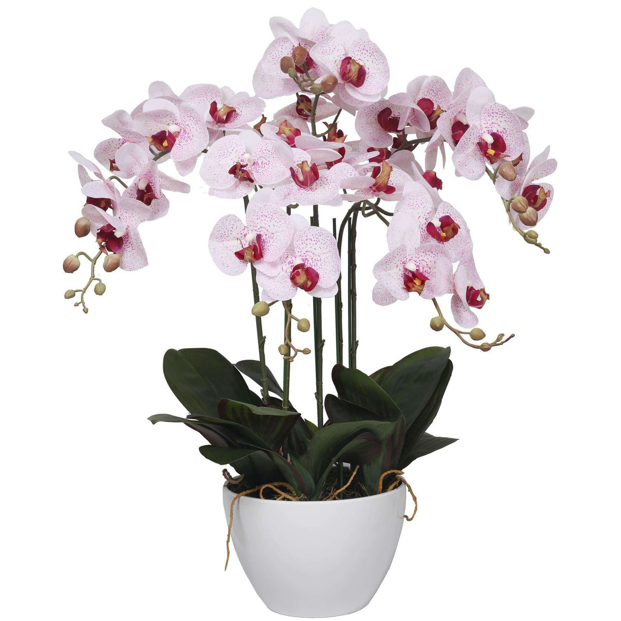 66cm Multi Stem Pink Butterfly Artificial Potted Orchid -