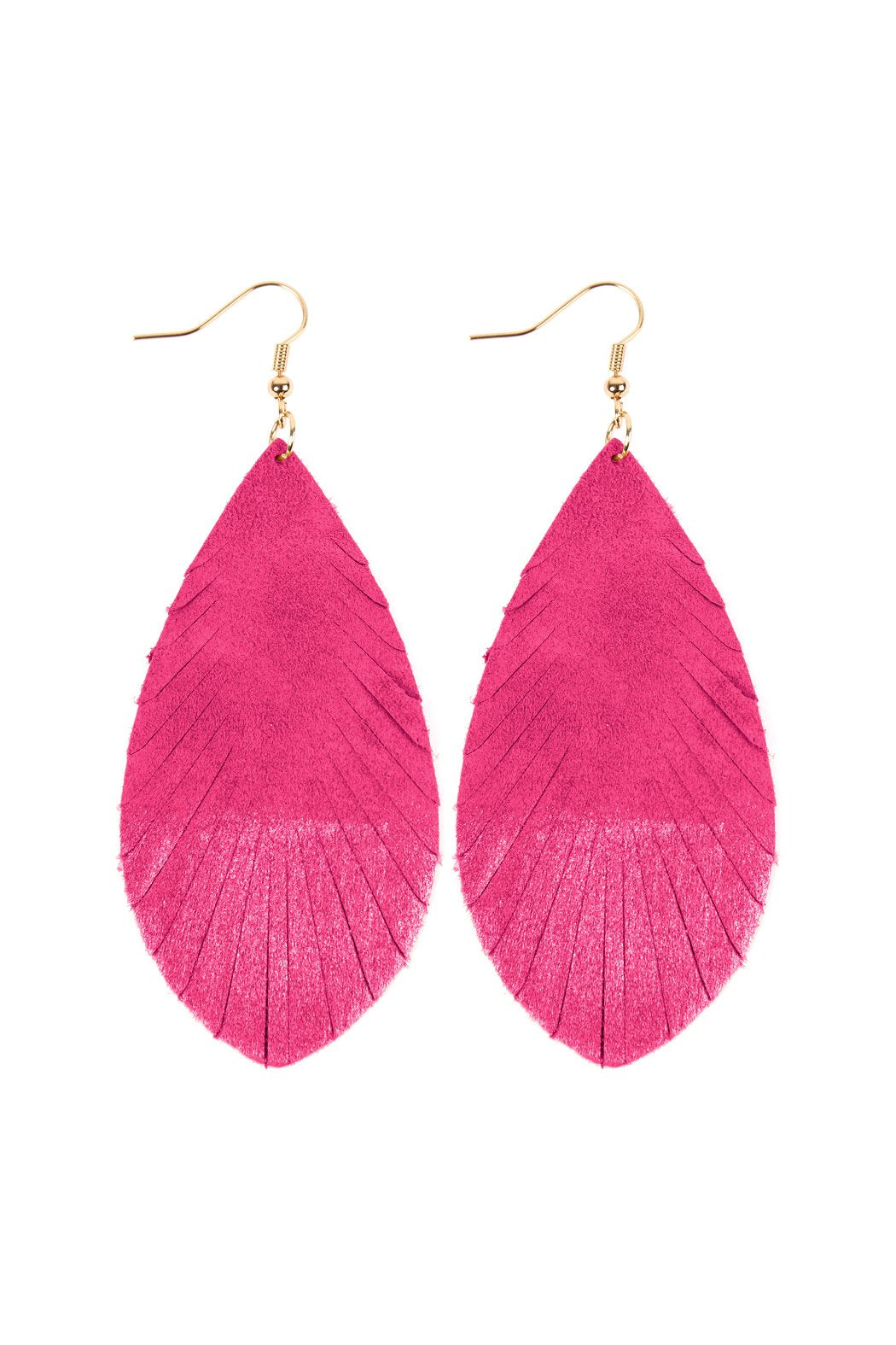 Grunge Tone Fringe Drop Leather Earrings - 12 COLORS -