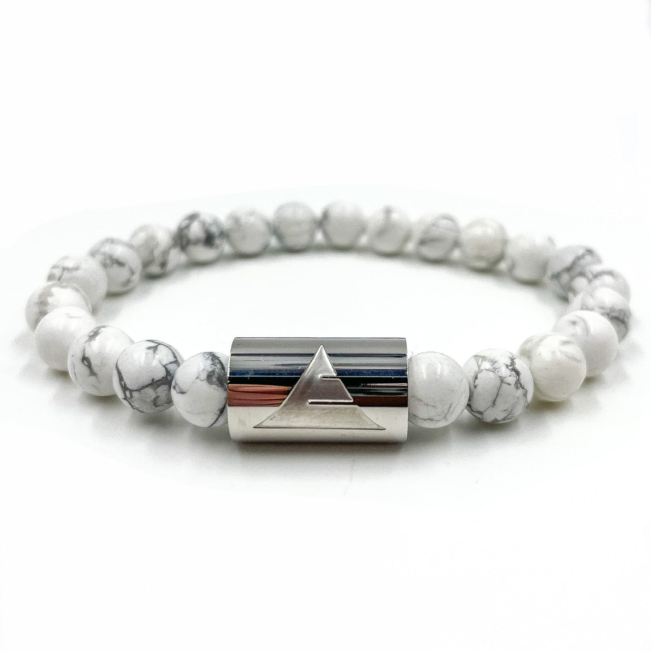 Rocky - White Howlite & Silver Gemstone Beaded Bracelet -