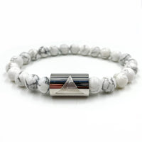 Thumbnail for Rocky - White Howlite & Silver Gemstone Beaded Bracelet -