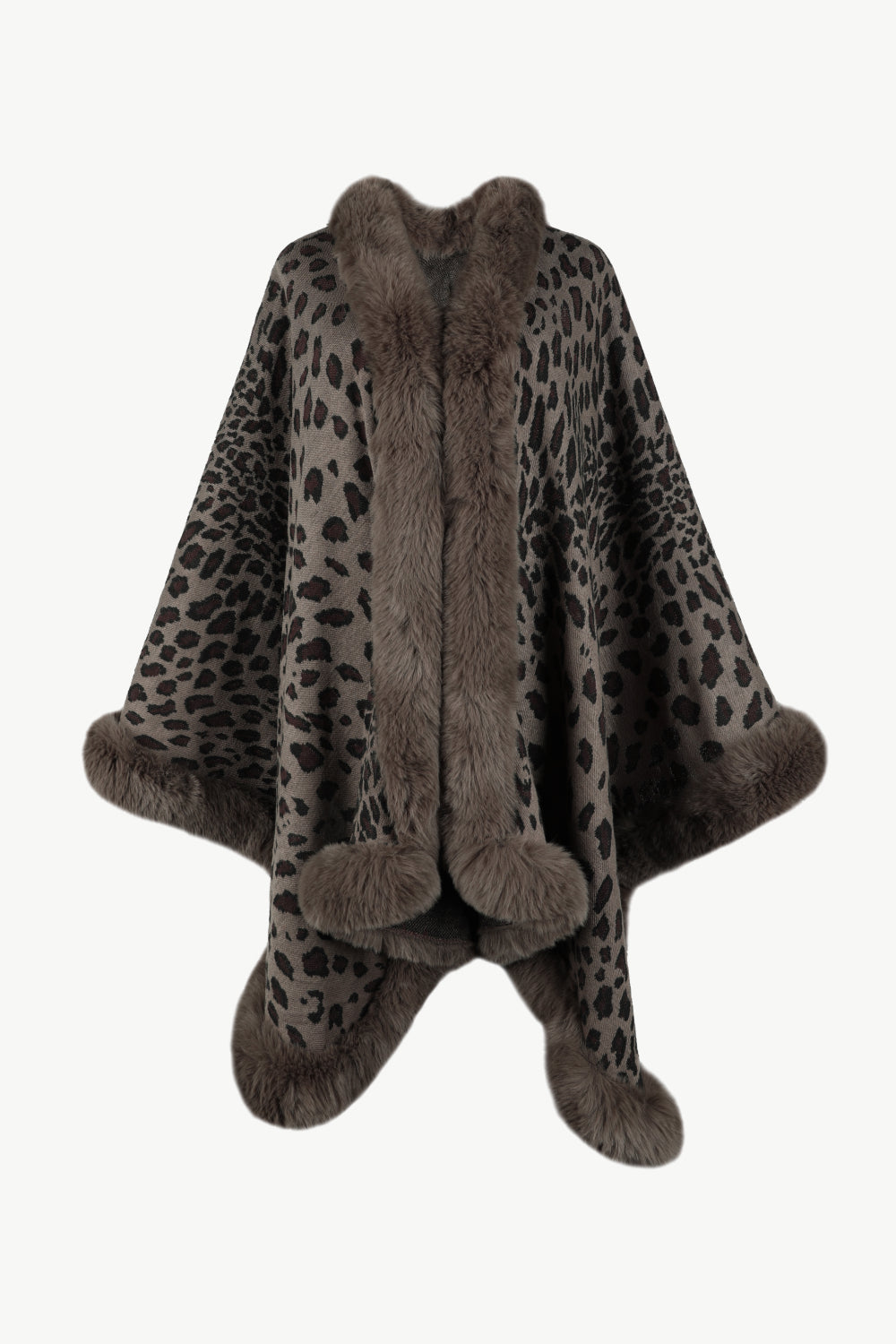 Leopard Open Front Poncho - T - 4 COLORS -