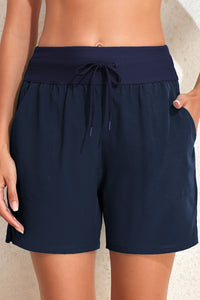 Thumbnail for Drawstring Swim Shorts with Pockets - T - 3 COLORS -