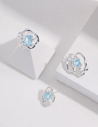 Thumbnail for Blue Topaz Statement Earrings