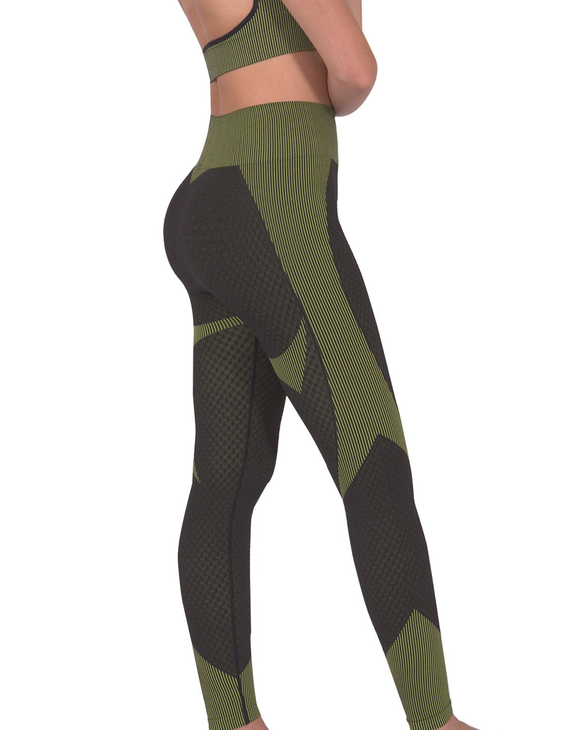 Savoy - Trois Seamless Legging - Black With Green - 1 COLOR -