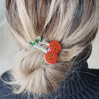 Thumbnail for SAND BY SAYA N.Y. - Cherry- Hair Tie Rhine Stone Red Crystal Embellished Accessory - 1 COLOR -