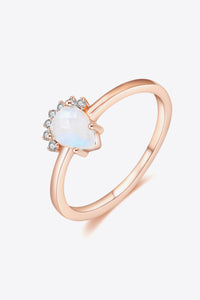 Thumbnail for 18K Rose Gold-Plated Pear Shape Natural Moonstone Ring - T - SIZES 6 THRU 9 - 1 FINISH -