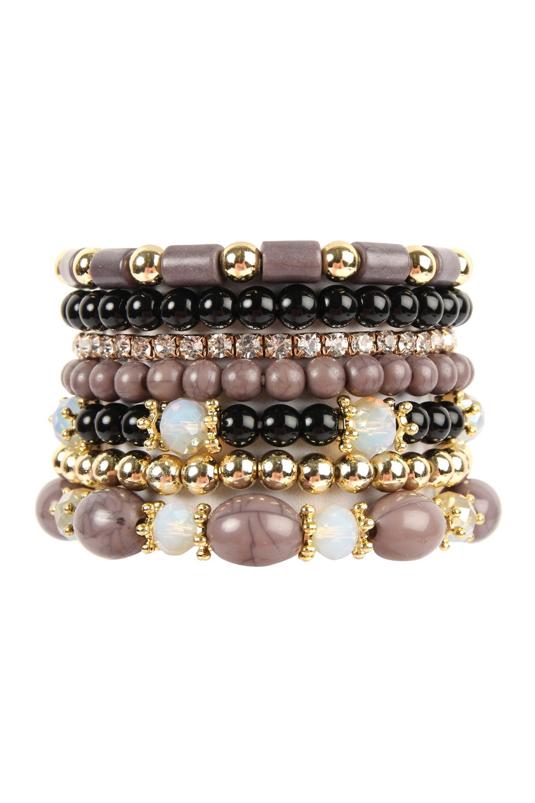 Riah Fashion -  - Multibead Stackable Bracelet - 7 COLORS -