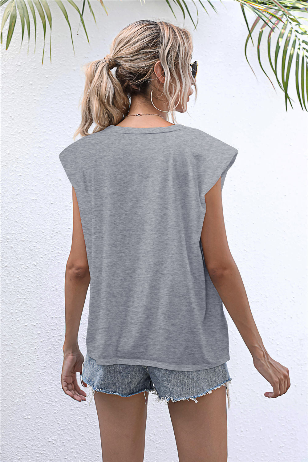 Round Neck Cap Sleeve Tee - T - 6 COLORS -