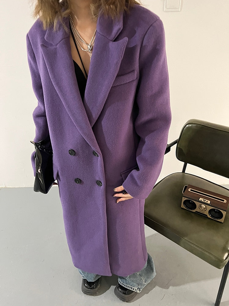 Marigold Shadows - Pera Purple Long Coat - [3-13 DAY DELIVERY] - 1 COLOR -