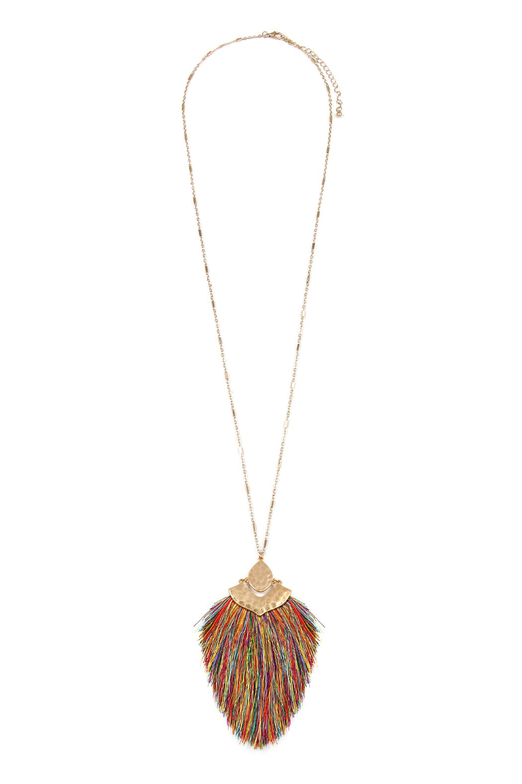 Arrow Shaped Tassel Pendant Linked Necklace - 10 COLORS -