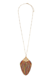 Thumbnail for Arrow Shaped Tassel Pendant Linked Necklace - 10 COLORS -