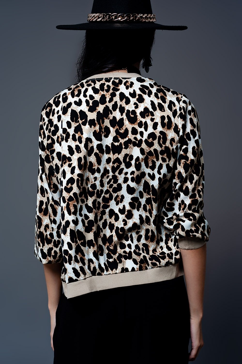 Q2 - Leopard Print Light Bomber in Brown - 1 COLOR -