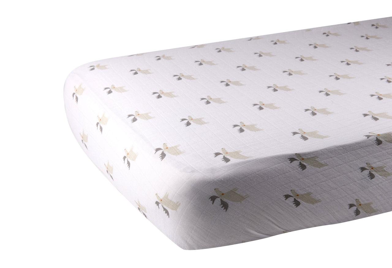 Newcastle - Mister Moose Cotton Muslin Crib Sheet -