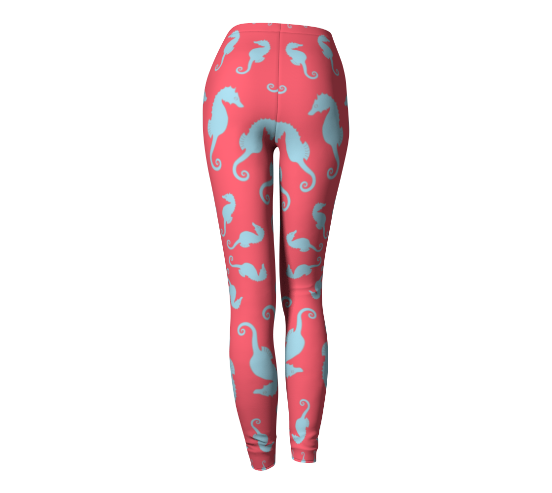 Summer Ties - Seahorse Leggings - Coral Pink - 1 COLOR -